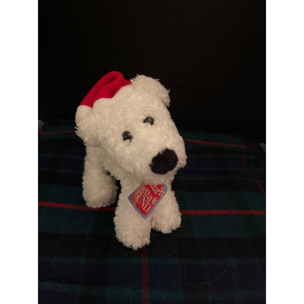 Gund Kringle Jingles #88145 White Plush Christmas Dog